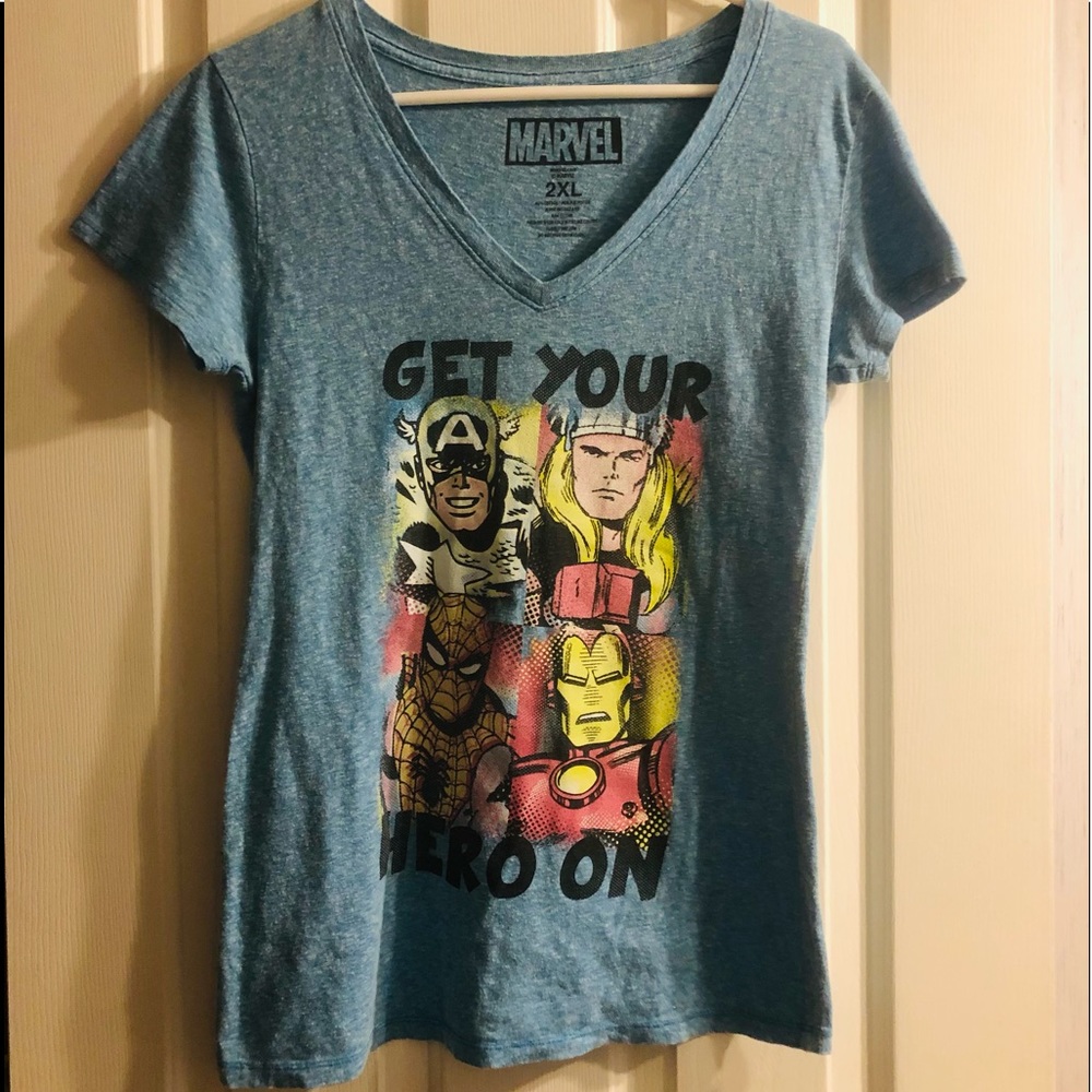 MARVEL "GET YOUR HERO ON" T SHIRT